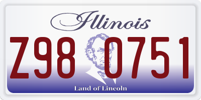 IL license plate Z980751