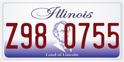 IL license plate Z980755
