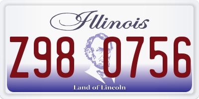 IL license plate Z980756