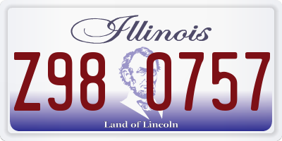 IL license plate Z980757