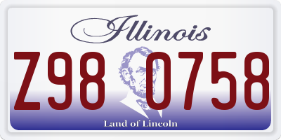 IL license plate Z980758