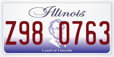 IL license plate Z980763