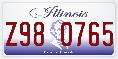 IL license plate Z980765