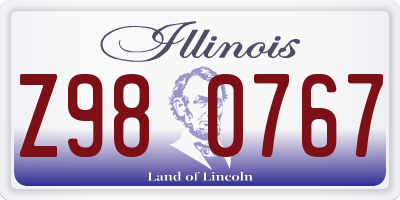 IL license plate Z980767