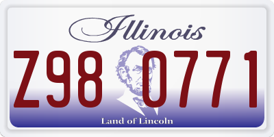 IL license plate Z980771