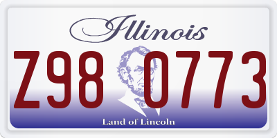 IL license plate Z980773