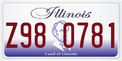 IL license plate Z980781