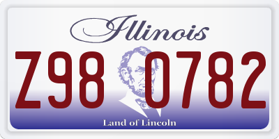 IL license plate Z980782