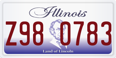 IL license plate Z980783