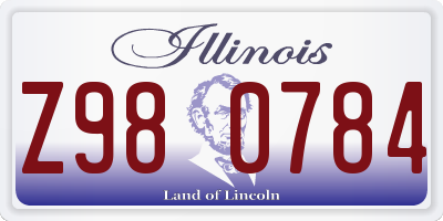 IL license plate Z980784