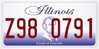 IL license plate Z980791