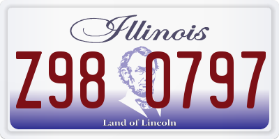 IL license plate Z980797