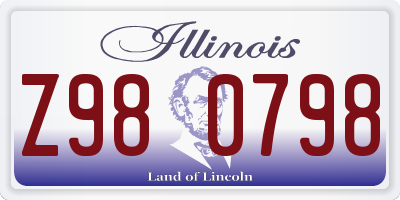 IL license plate Z980798