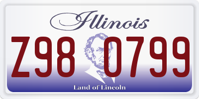 IL license plate Z980799