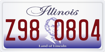 IL license plate Z980804