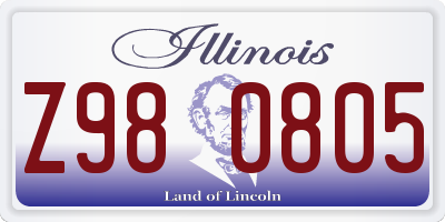 IL license plate Z980805