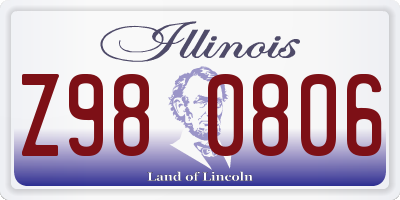 IL license plate Z980806