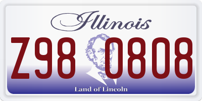 IL license plate Z980808