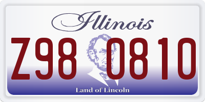 IL license plate Z980810