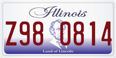 IL license plate Z980814
