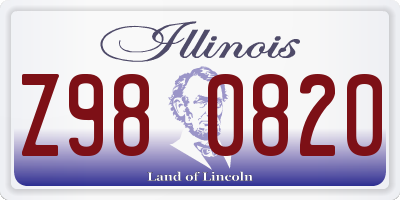 IL license plate Z980820