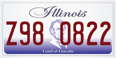 IL license plate Z980822