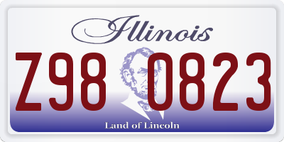 IL license plate Z980823