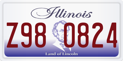 IL license plate Z980824