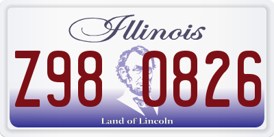 IL license plate Z980826