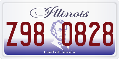 IL license plate Z980828
