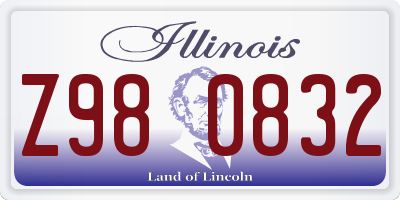 IL license plate Z980832
