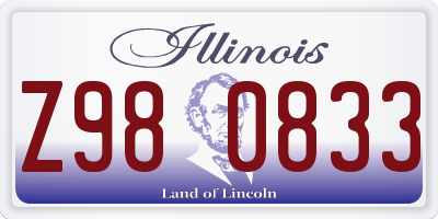 IL license plate Z980833
