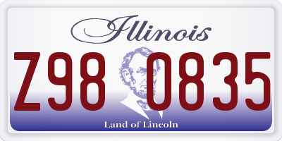 IL license plate Z980835