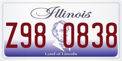 IL license plate Z980838