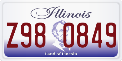 IL license plate Z980849