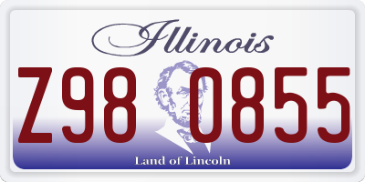 IL license plate Z980855