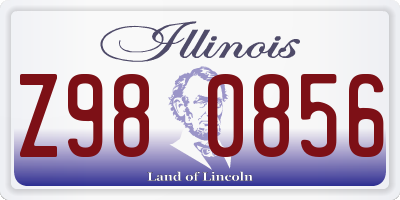 IL license plate Z980856