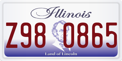 IL license plate Z980865