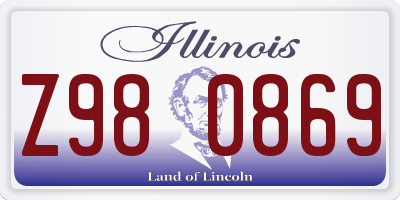 IL license plate Z980869