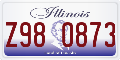 IL license plate Z980873