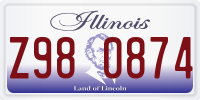 IL license plate Z980874