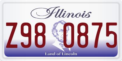 IL license plate Z980875