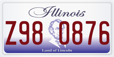 IL license plate Z980876