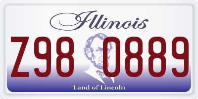 IL license plate Z980889