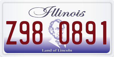 IL license plate Z980891