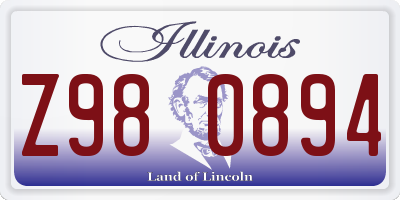 IL license plate Z980894