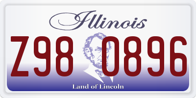 IL license plate Z980896
