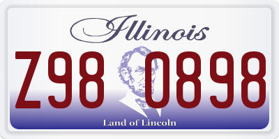 IL license plate Z980898