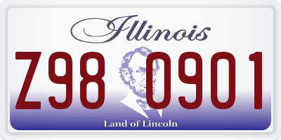 IL license plate Z980901
