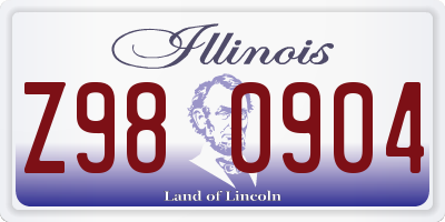 IL license plate Z980904